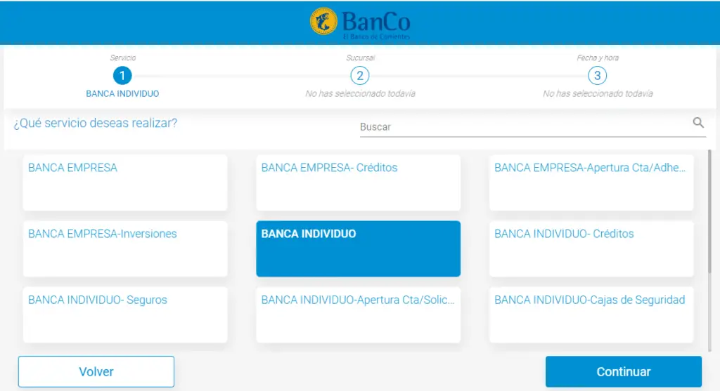 Turnero web de Banco Corriente