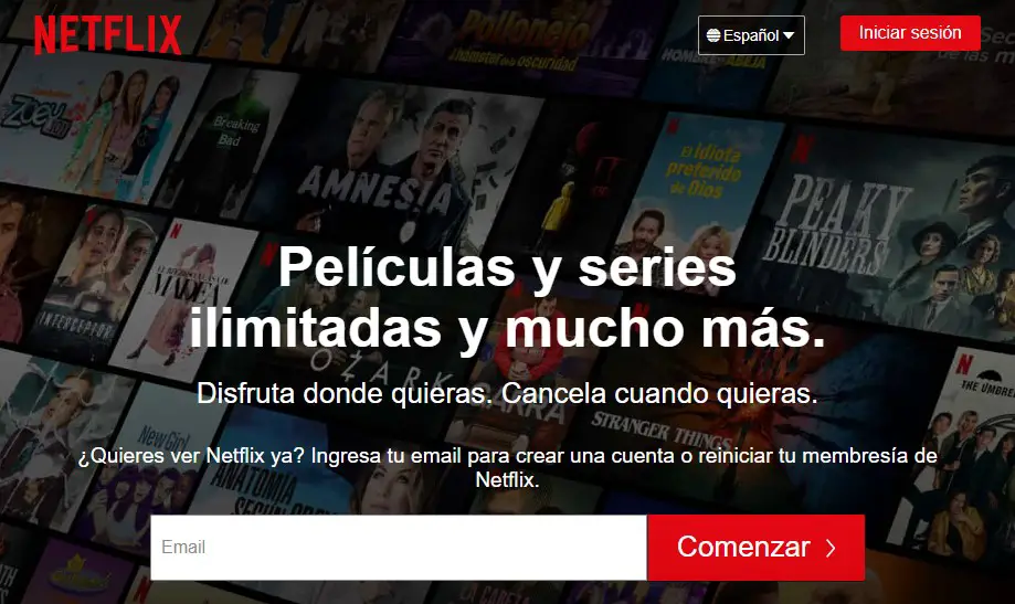 web de Netflix