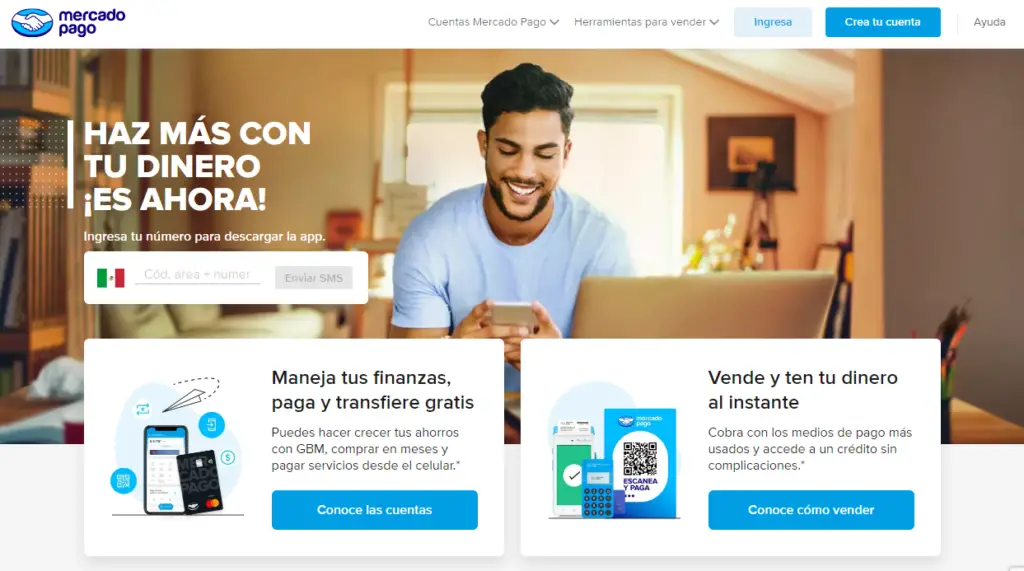 Captura de pantalla sitio Web Mercado Pago.