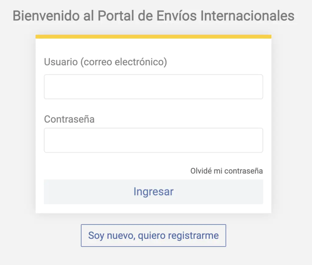 registro plataforma correo argentino envios internacionales